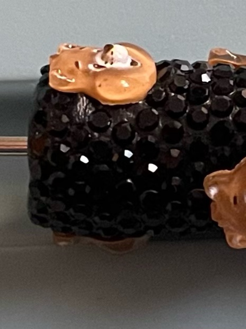 NEW Black Bling Bear Pen Rhinestone Beadable Ballpoint